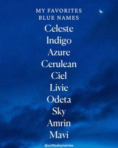 the words are written in different languages on a dark blue sky with clouds behind them