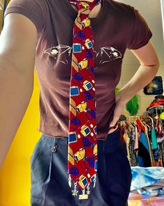 Funky Ties, Funny Ties, Tee Shirt Outfit, Grandpa Sweater, Funky Outfits, Cool Ties, Support Small Business, Tie Accessories, Piece Of Me