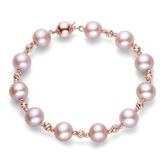 Imperial Pearls 14K Pink Cultured Pearl Brilliance Bead Bracelet Find sweet inspiration for tender finishing touches in this blusher's naturally pink cultured pearls, rosy precious metal and diamond-cut brilliance beads. Approx. 7-1/2"L Stamped 14K; rose gold Bead clasp Stone Information All sizes and weights approximate Pink Cultured Freshwater Pearl: Round (9x10mm) Rose Gold Pearl Beaded Bracelets, Elegant Rose Gold Pearl Bracelet With Jubilee Detail, Elegant Rose Gold Pearl Bracelet With Jubilee Style, Elegant Rose Gold Pearl Bracelet With Round Beads, Rose Gold Pearl Beaded Bracelets With Round Beads, Formal Rose Gold Beaded Bracelets, Rose Gold Pearl Bracelet With Round Beads, Pink Rondelle Elegant Jewelry, Elegant Pink Rondelle Jewelry