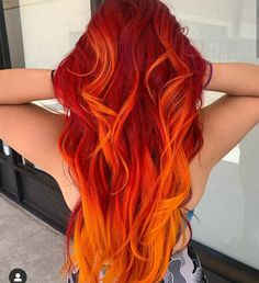 Red And Orange Hair, Color Melting Hair, Exotic Hair Color, Pulp Riot Hair Color, Red Ombre Hair, Red Hair Inspo, Pulp Riot Hair