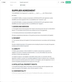 a screenshot of a computer screen showing the agreement between two companies