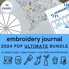 the embroidery journal is open and ready to be used for crafting, sewing or quilting