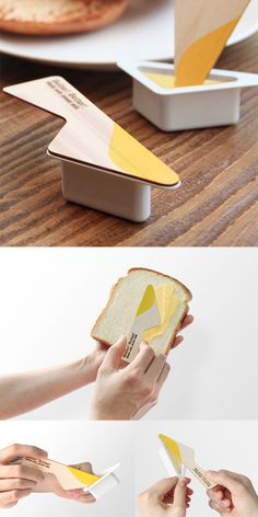 butter packaging design Creative Product Packaging Design, Packaging Design Unique, Creative Sustainable Packaging, Luxury Food Packaging Design, Fun Package Design, Unique Package Design, Unique Packaging Design Boxes, Packing Design Creative, Food Container Design