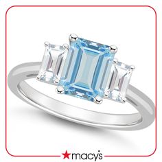 in stock Classic Three-stone Blue Topaz Rings, Elegant Silver Topaz Ring, Gia Certified, Classic Blue Topaz Three-stone Rings, Multi-stone Blue Topaz Diamond Ring Gift, Blue Diamond-cut Topaz Ring In Sterling Silver, 3 Stone Rings, Blue Ring, Sky Blue Topaz, Mens Gift Sets