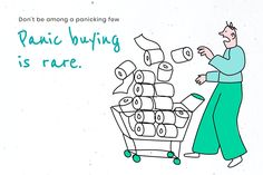 Avoid panic buying and stockpiling. This image is part our collaboration with the Behavioural Sciences team at Hill+Knowlton Strategies to reveal which Covid-19 messages resonate best with the public. Learn more about this collection here: rawpixel.com/coronavirus | free image by rawpixel.com Cartoon Toilet, Social Templates, Free Illustration Images, Behavioral Science, Free Medical, Banner Template, The Public, Free Food