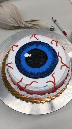 a cake with an evil eye on it