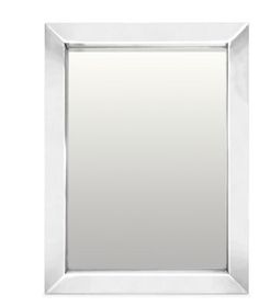 a white square mirror on a white background with clipping area for text or image