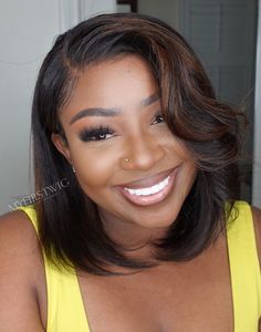 Highlight Lace Front Wig, Short Lace Front Wigs, Blonde With Dark Roots, Bob Lace Front Wigs, 100 Human Hair Wigs, Malaysian Hair, Wigs For Sale, Wavy Bobs, Brown Highlights