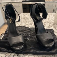 Black Ysl Heels 38.5 Gently Used Black Ysl Heels, Ysl Heels, Yves Saint Laurent Shoes, Saint Laurent Shoes, Shoes Women Heels, Yves Saint Laurent, Saint Laurent, Shoes Heels, Women Shoes