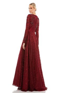 Luxury Lace Gown For Prom, Elegant A-line Ball Gown For Evening, Elegant Evening Ball Gown With A-line Silhouette, Luxury A-line Evening Dress For Wedding, Elegant A-line Ball Gown For Prom, Elegant Lace Ball Gown With Sweep Train, Elegant Lace Ball Gown For Prom, Elegant Lace Ball Gown For Prom Season, Elegant Long Sleeve Ball Gown