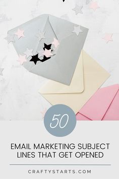 email marketing subject lines that get opened with the words 50 on it and stars above them