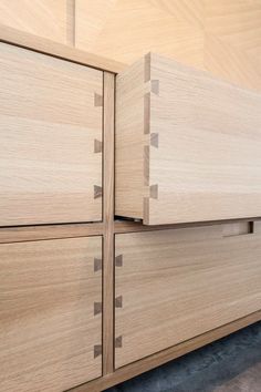 a close up of some drawers in a room