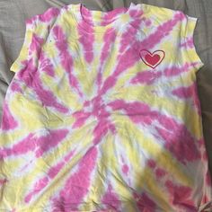 I Bought It For My Daughter But She Hates Ur. She Took The Tags Off For Some Reason So I Can’t Return It Cute Yellow Cotton T-shirt, Cute Tie Dye Crew Neck Top, Playful Tie Dye Short Sleeve T-shirt, Cute Tie-dye Crew Neck Top, Playful Tie-dye Short Sleeve T-shirt, Fun Tie Dye Crew Neck Top, Fun Tie Dye Short Sleeve Tops, Playful Tie Dye Tops For Summer, Cute Yellow Summer Tops