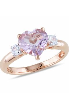 Delmar - Rose de France Heart & Created White Sapphire Ring is now 43% off. Free Shipping for a limited time. White Sapphire Engagement Ring, Heart Engagement Rings, White Sapphire Ring, Morganite Ring, Pink Amethyst, Sterling Silver Heart, Engagement Rings Sapphire, White Sapphire, Promise Ring