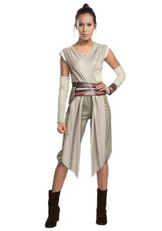 PRICES MAY VARY. 100% Polyester Officially licensed Star Wars adult costume, look for trademark on label and packaging to help assure you've received an authentic safety-tested item Rey costume includes Deluxe top, elastic waist pants, detached sleeves, cuff, and belt with pouch Note: costumes are sized differently than clothing, important to review the Rubie's adult size chart and measure before selecting size Rubie's offers costumes, accessories, and décor items from Star Wars, the Empire stri Star Wars Characters Costumes, Rey Star Wars Costume, Star Wars Costumes Diy, Star Wars Outfit, Disfraz Star Wars, Rey Costume, Characters Costumes, Star Wars Dress, Easter Dresses For Toddlers