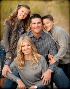 a family posing for a photo together