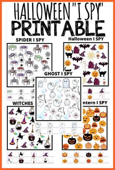 halloween printable worksheets for kids to practice their spelling and matching words with pictures