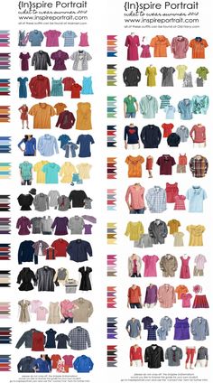 the different types of shirts are shown in this poster, and there is also an image of