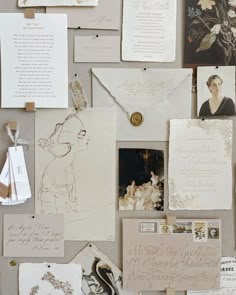 an assortment of wedding stationery and envelopes