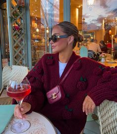 TİCİMAX Rose Balloon, Rose Patterns, Burgundy Roses, Balloon Sleeve Cardigan, Soft Art, Knitwear Trends, Rose Cardigan, Design Jacket, Burgundy Cardigan