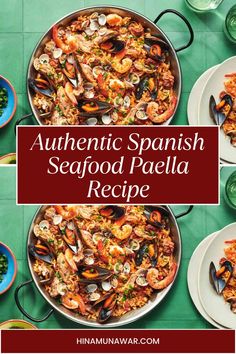 Authentic Spanish Seafood Paella recipe Paella Recipe Authentic Spain, Pallea Seafood, Authentic Spanish Paella, Seafood Paella Recipe Authentic Spain, Authentic Paella Recipe, Spanish Seafood Recipes, Seafood Paella Recipe Authentic, Portuguese Paella Recipe