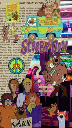 the scooby gang is depicted in this collage