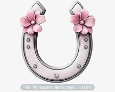 an image of a pink flowered horseshoe