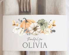 Napkin Tags, Thankful Napkin Tags, Thanksgiving, Thanksgiving Table, Thankful For, Thanksgiving Host, Place Card, Friendsgiving, Name Tags - Etsy Mexico