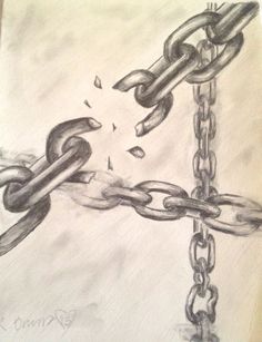 a drawing of a chain that has been drawn on paper