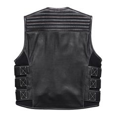 Key Features ✅ Leather Biker Vest: The outer of this men’s biker waistcoat is made of natural cowhide leather which is well known for its durability and Fit. The inner of this biker vest is crafted from satin with sublimation combining rugged style with functionality. ✅ Traditional Tactical Design: It’s a traditional-style genuine leather Warrior waistcoat with adjustable side straps, which makes the vest comfortable with your actual size for the perfect fit. Red and blue thread stitching on the chest enhances the waistcoat’s beauty, while all main seams in white thread increase its overall worth. ✅ Zipper Biker Vest: This cowhide leather Warrior motorcycle vest has a zip closure & an adjustable side straps for a custom fit, additionally it has two waist zipper shuts, two deep concealed in Tactical Design, Warrior Style, Leather Biker Vest, Motorcycle Vest, Biker Vest, Rugged Style, Club Style, Leather Vest, Custom Fit