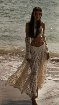 Crocheted Dress, Hippie Outfits, Mode Inspiration, Street Styles, Crochet Clothes, Look Fashion