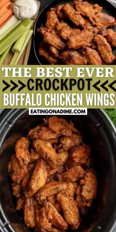 the best ever crockpot buffalo chicken wings recipe is easy to make and delicious