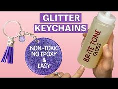 a bottle keychain with the words non - toxc, no epoxy and easy written on it