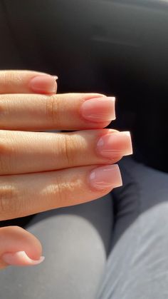 short natural nails ✨ Short Nails Acrylic Natural Color, Short Nails Acrylic Natural, Hoco Nails Short Square, Cute Short School Nails, Simple Nail Ideas Natural Nails, Gel On Real Nails Short, Simple Nails Natural Nail, Rlly Short Acrylic Nails, Square Acrylic Nails Basic