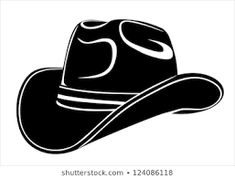 a black and white silhouette of a cowboy hat