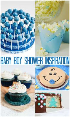 baby boy shower ideas including cake, cupcakes and cakes