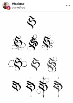 some type of calligraphy that has been drawn in different styles and sizes, including the letters