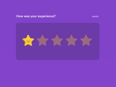 five stars with the words how was your experience?