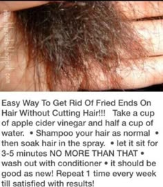 Dry Ends.?Fried Ends.?Fizzy Hair?All You Need Is APPLE CINDER VINEGARfind Out How.?! #Beauty #Trusper #Tip Dry Hair Ends, Fizzy Hair, Top Diy, Healthy Hair Tips, Hair Treatments, Hair Remedies, Natural Hair Tips, Hair Growth Tips, Hair Repair