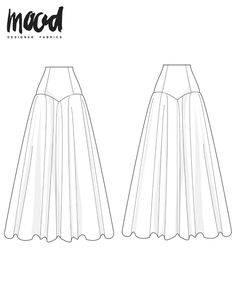 the front and back view of a pleated skirt