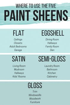 a poster with the names of paint sheins in different colors and font, including blue