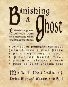 Banishing a ghost Halloween Spell Book, Theme Harry Potter, Book Of Shadow