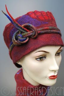 sassafrasdesign: Haar en zo Felted Hats, Sewing Hats, Felted Hat, Felt Headband, Felt Fashion, Felt Hats, Fancy Hats, Head Wear, Hat Ideas