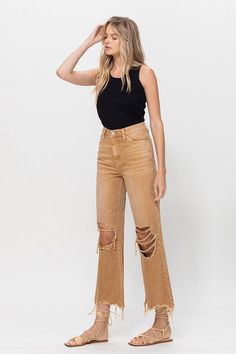 A nostalgic and stylish addition to your denim collection. These jeans capture the essence of the 90's era with their non-stretch denim, distressed detailing, and high-waisted design. The relaxed legs and flare cut evoke a sense of vintage charm, while the cropped length and wide leg create a trendy and modern silhouette. The authentic rigid jeans texture adds to the overall appeal, and the army khaki hue gives them a unique twist. Jeans Texture, Denim Collection, Romper Dress, Sheer Fabrics, Vintage Jeans