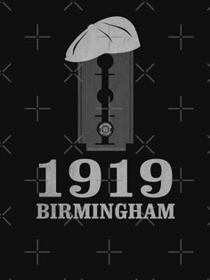 a black and white poster with the words birmingham on it