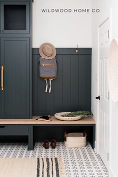 the entryway is clean and ready for guests to use it as a storage space