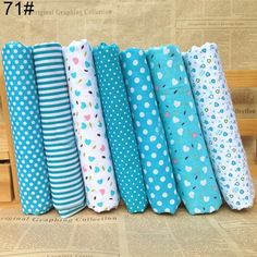 six different colored polka dot paper rolls