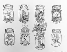 an image of mason jars with different things in them on the page and below it