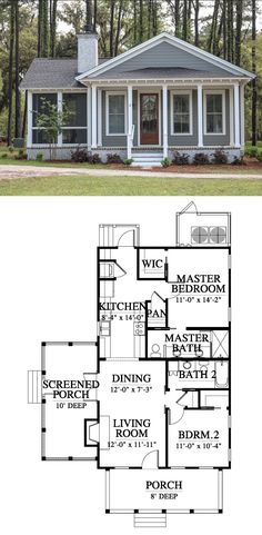 the floor plan for this small house is very simple and has lots of room to put in