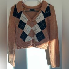 Hey Hey! This Sweater Is So Cute! I’ve Only Worn Once So There Is Zero Imperfections It’s Basically Brand New For Someone To Enjoy! Tree Sweater, Love Tree, Crop Sweater, Cropped Sweater, So Cute, Sweaters For Women, Im Not Perfect, Plaid, V Neck